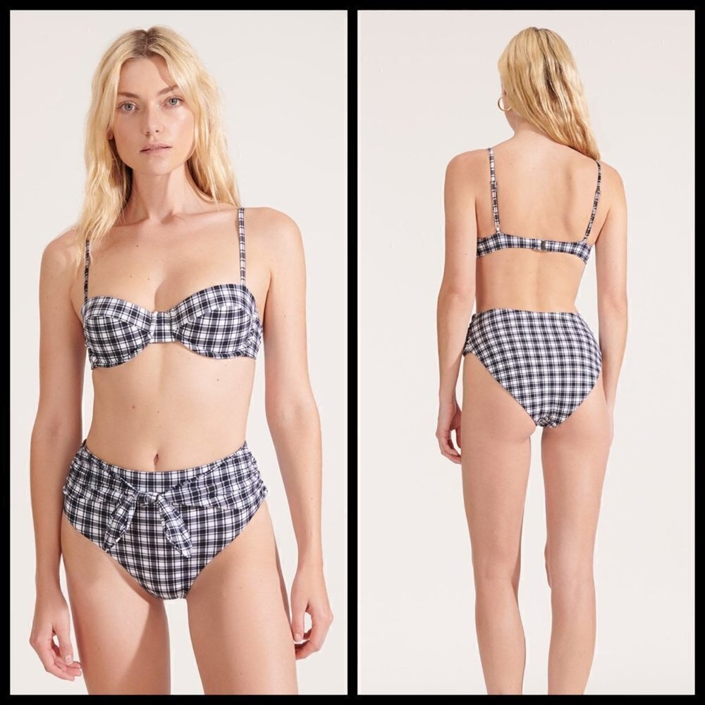 💕VERONICA BEARD💕 Bikini Set Dyer Top (L) + Azoia Tie-Waist Bottom (XL) NWT